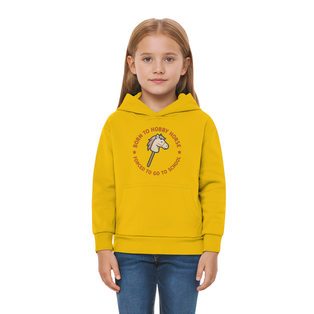 „Born to Hobby Horse – Forced to Go to School“ ✨ - Kids Premium Hoodie