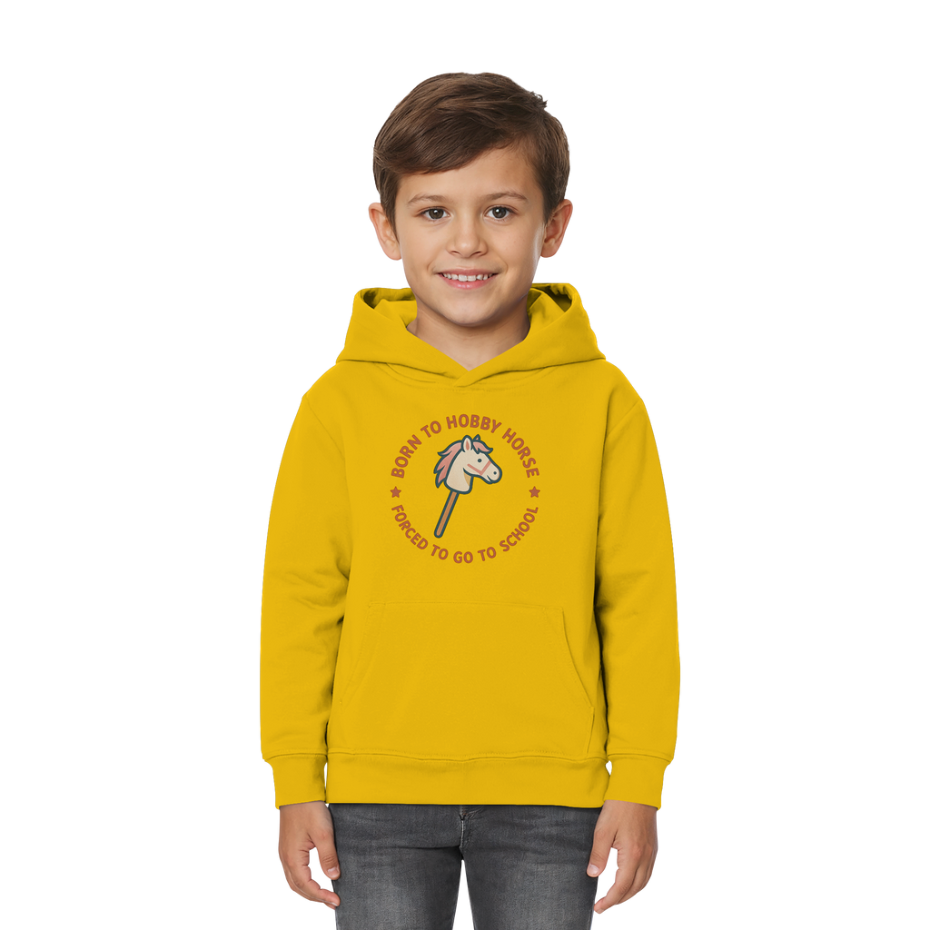 „Born to Hobby Horse – Forced to Go to School“ ✨ - Kids Premium Hoodie