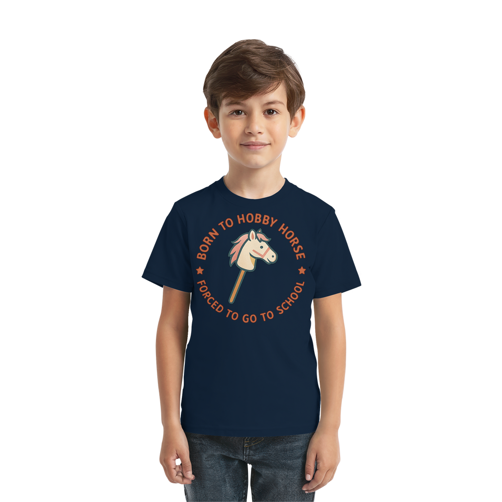 „Born to Hobby Horse – Forced to Go to School“ ✨ - Kids Premium Shirt