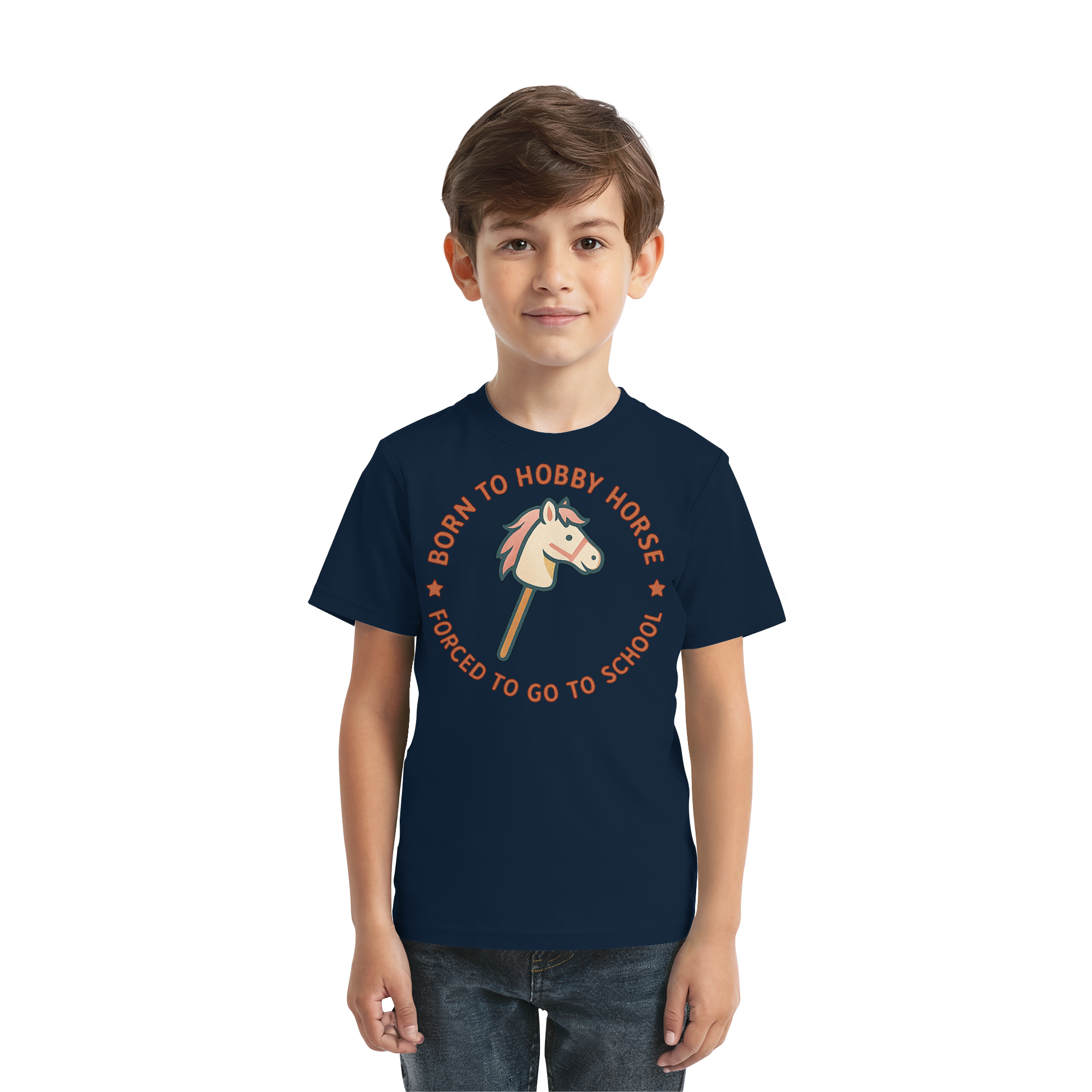 „Born to Hobby Horse – Forced to Go to School“ ✨ - Kids Premium Shirt