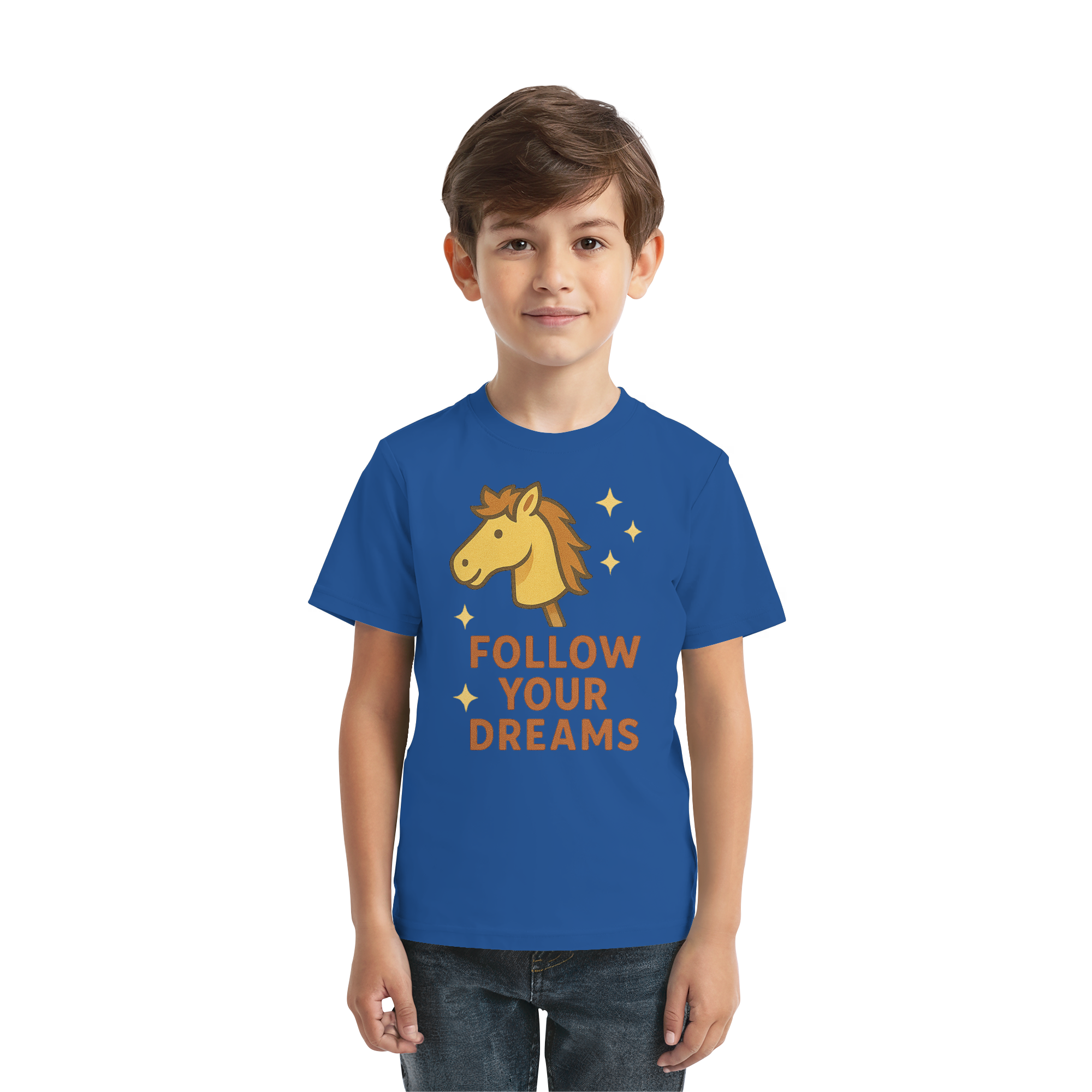Follow Your Dreams – Cute Hobby Horse Shirt | Motivational Horse Design - Kids Premium Shirt