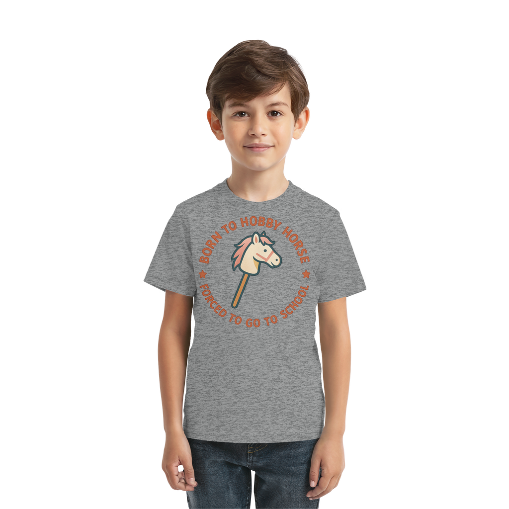 „Born to Hobby Horse – Forced to Go to School“ ✨ - Kids Premium Shirt