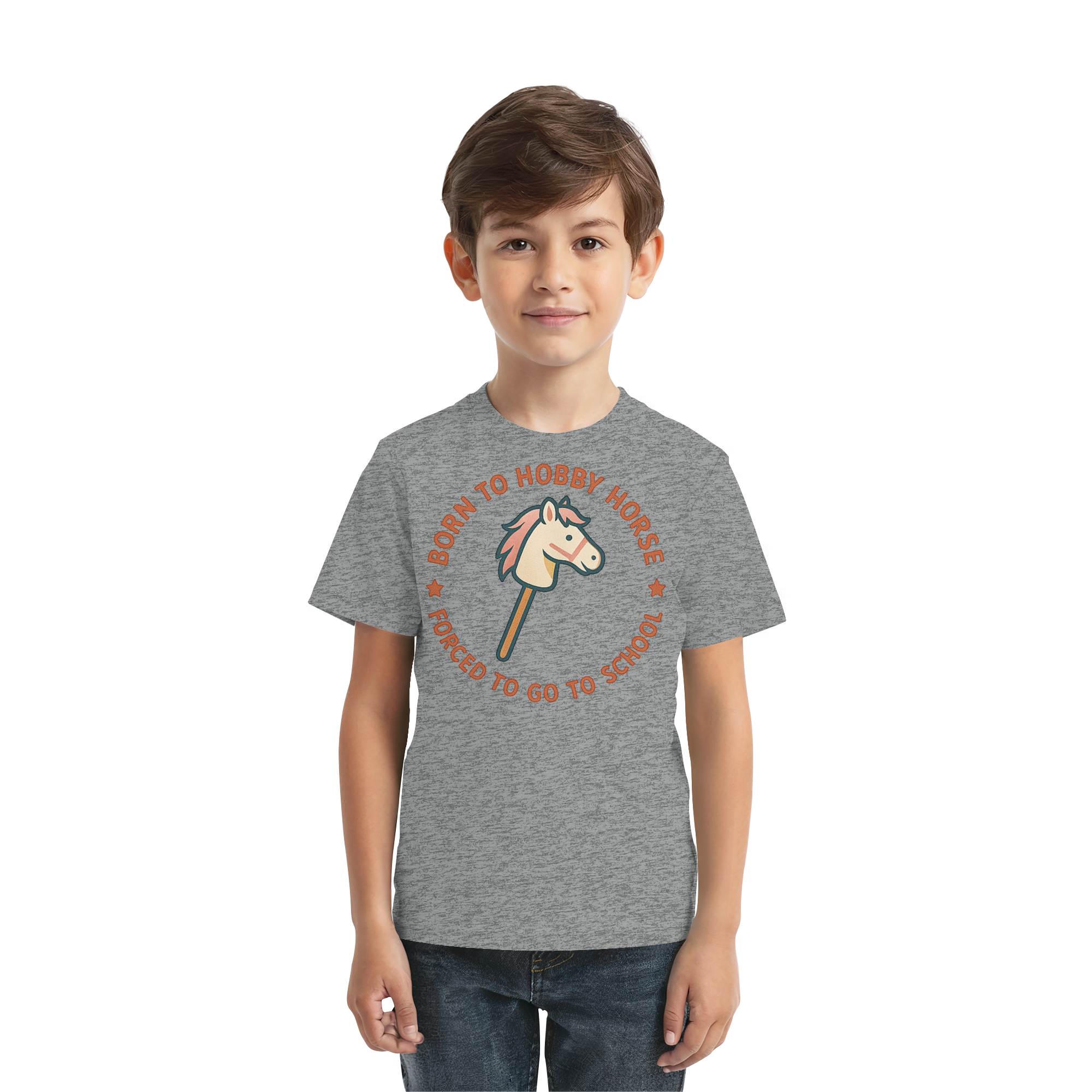 „Born to Hobby Horse – Forced to Go to School“ ✨ - Kids Premium Shirt