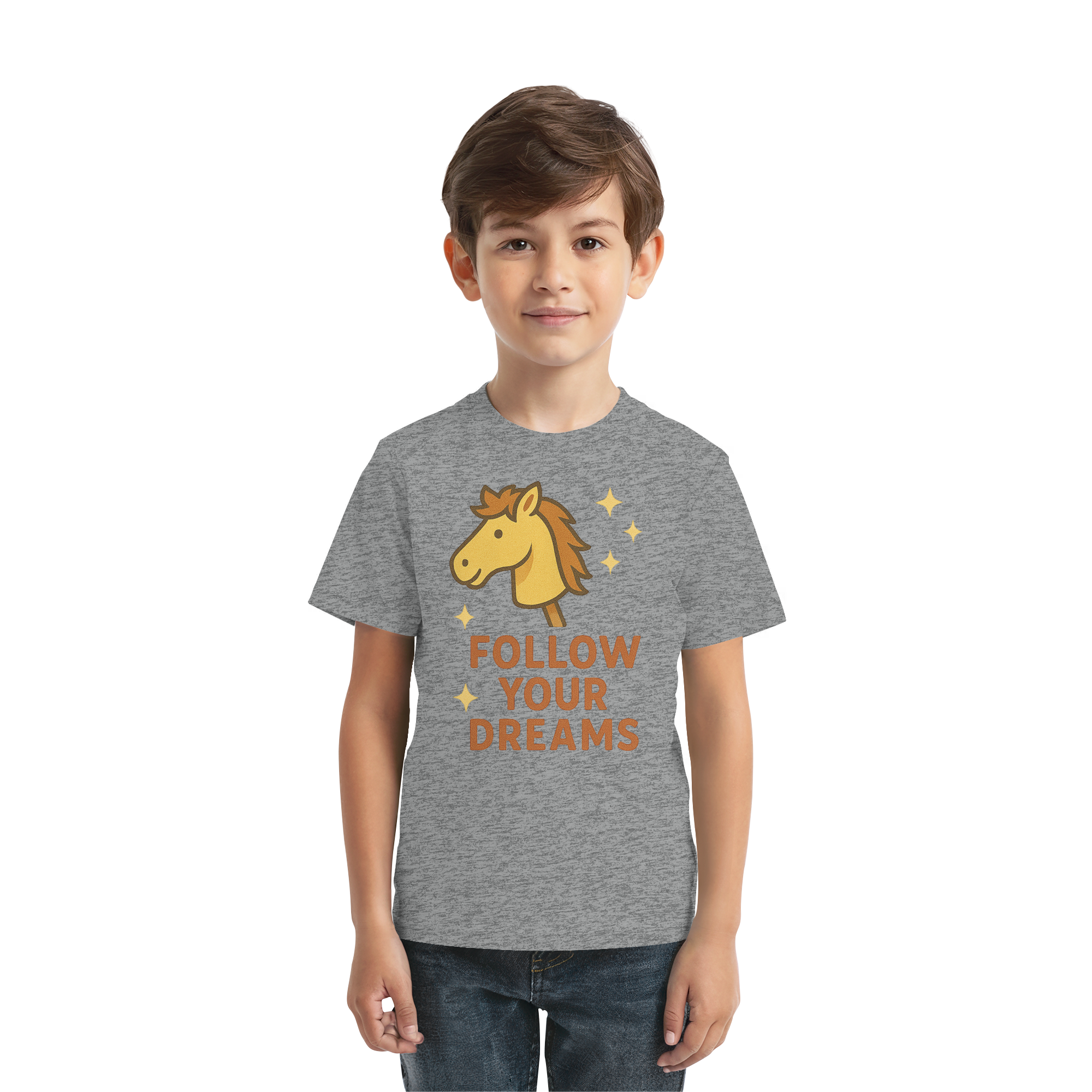 Follow Your Dreams – Cute Hobby Horse Shirt | Motivational Horse Design - Kids Premium Shirt