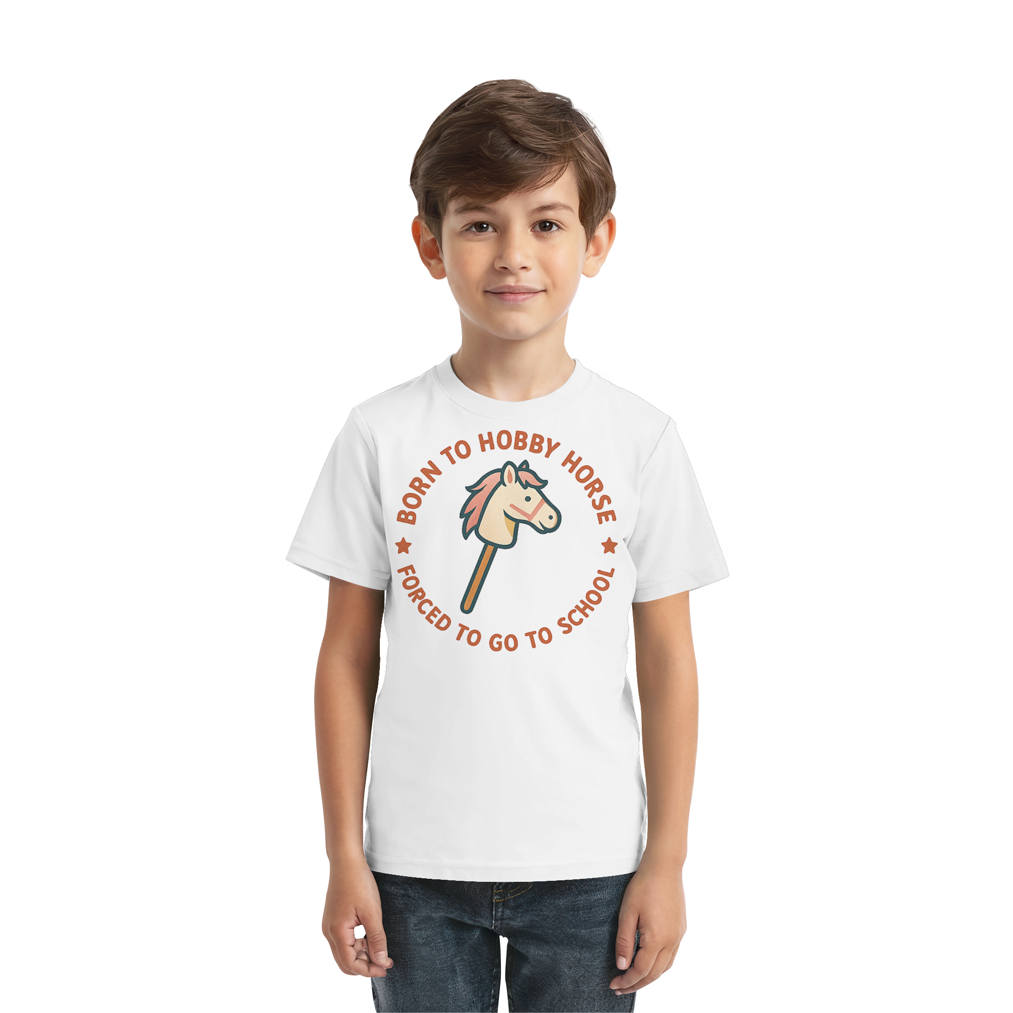 „Born to Hobby Horse – Forced to Go to School“ ✨ - Kids Premium Shirt