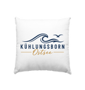 Kühlungsborn Baltic Waves Zierkissen 40 × 40 cm Light Edition in Weiss satiniert – originales Shirtigo-Produktmockup