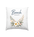 Beach Therapy | Florales Strandmotiv | Sommer | Urlaub | Meer | Blumen | - Kissen 40x40cm