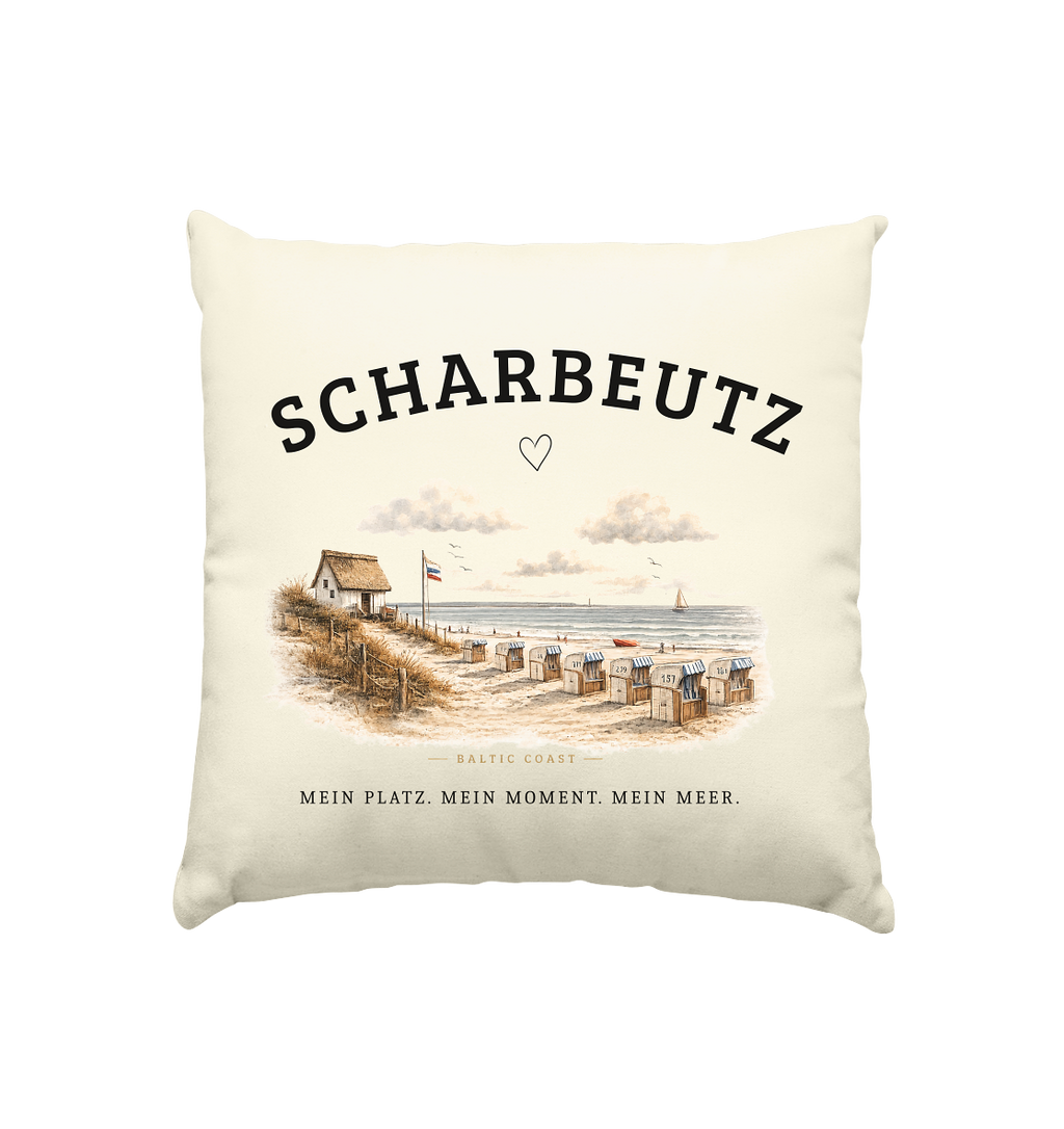 Scharbeutz Kissen 40x40 – Strandhaus am Meer – Ostsee Dekokissen mit Füllung
