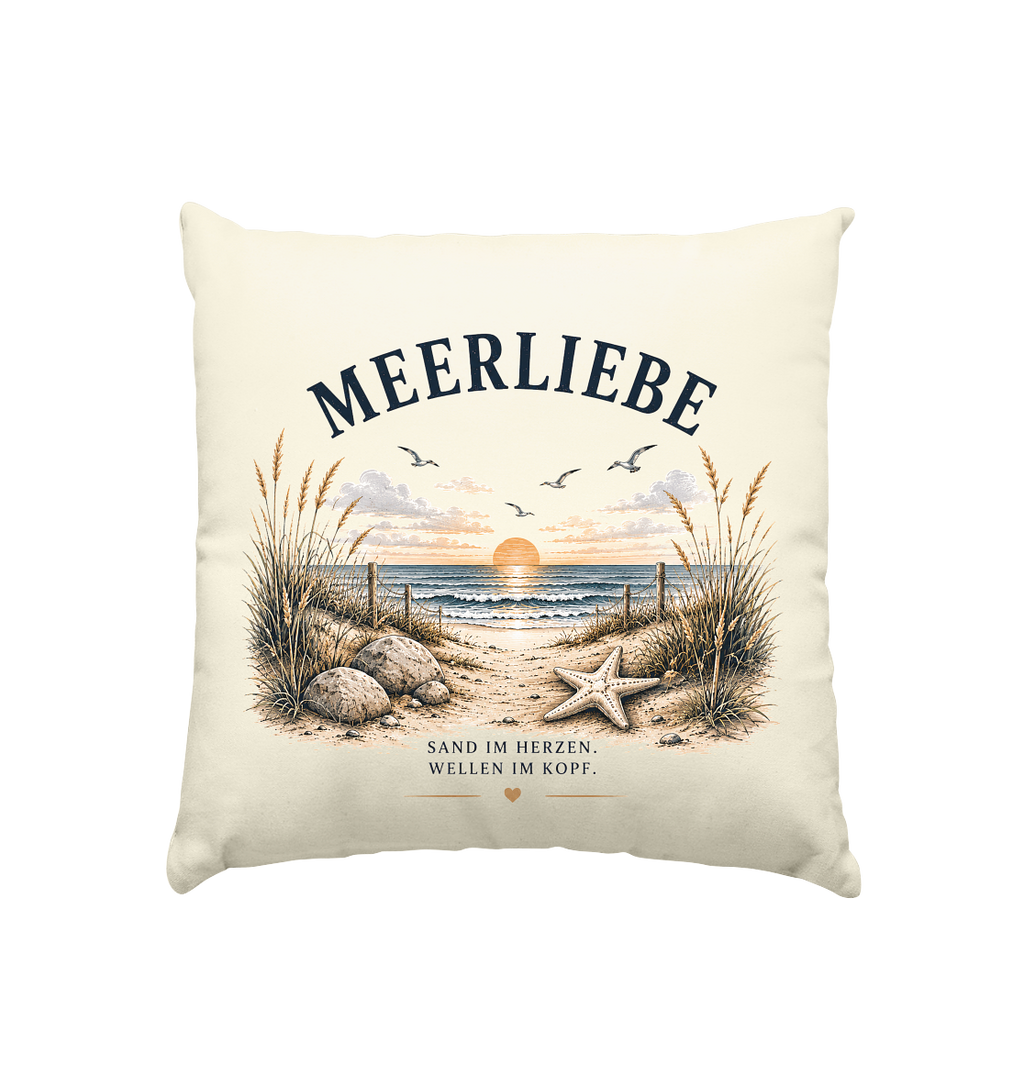 Meerliebe Dekokissen 40x40 cm – Küstengefühl Sea & Soul