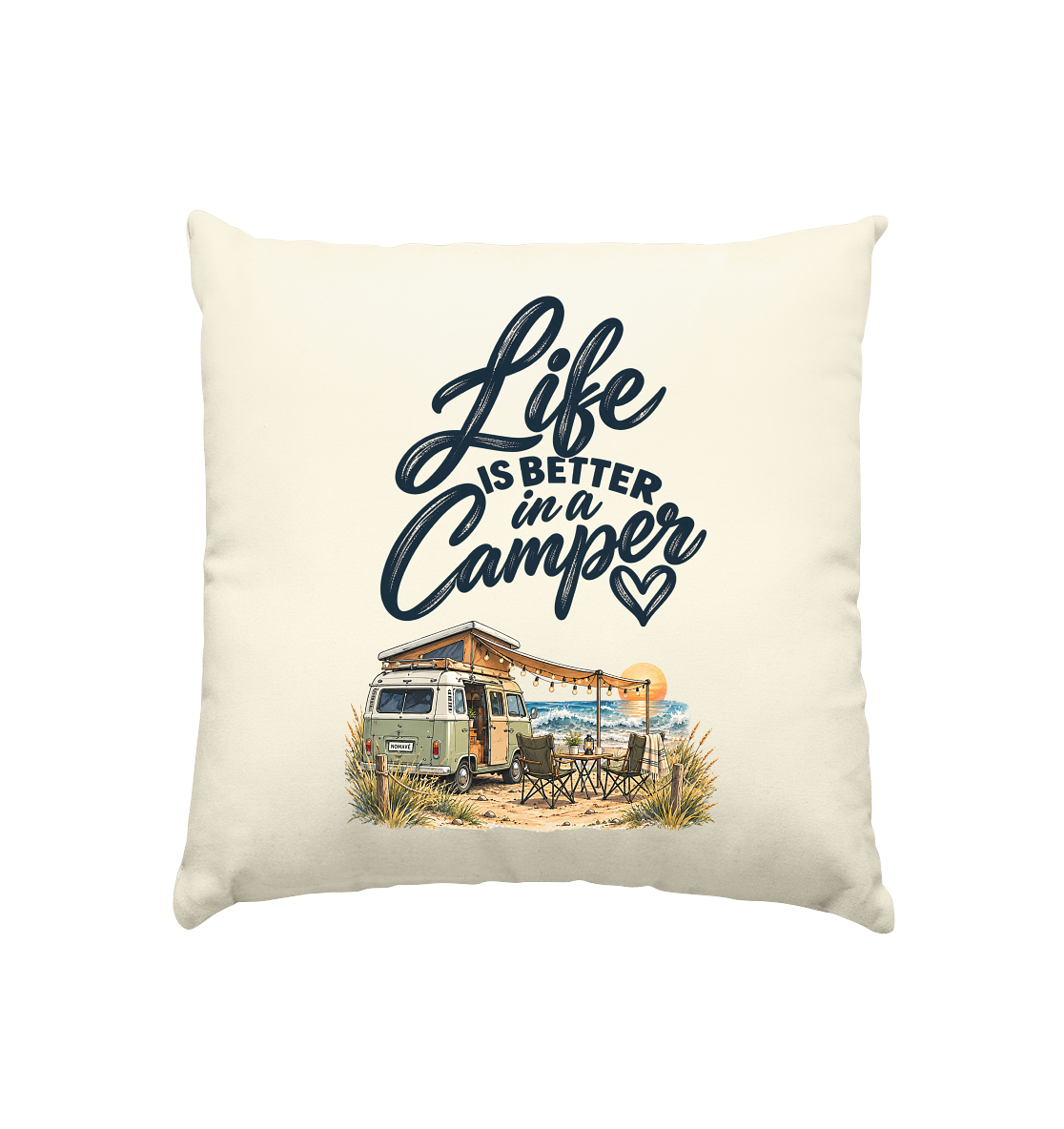 Life is better in a Camper - Kissen natur 40x40cm