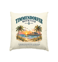 Originalmockup: Kissen Natur 40 × 40 cm mit Timmendorfer-Beach-Club-Frontmotiv.