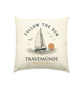 Travemünde Follow The Sun Kissen 40x40 cm – Ostsee Küstengefühl