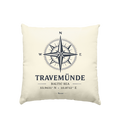 Travemünde Windrose – Baltic Sea Dekokissen 40 × 40 cm mit Füllung