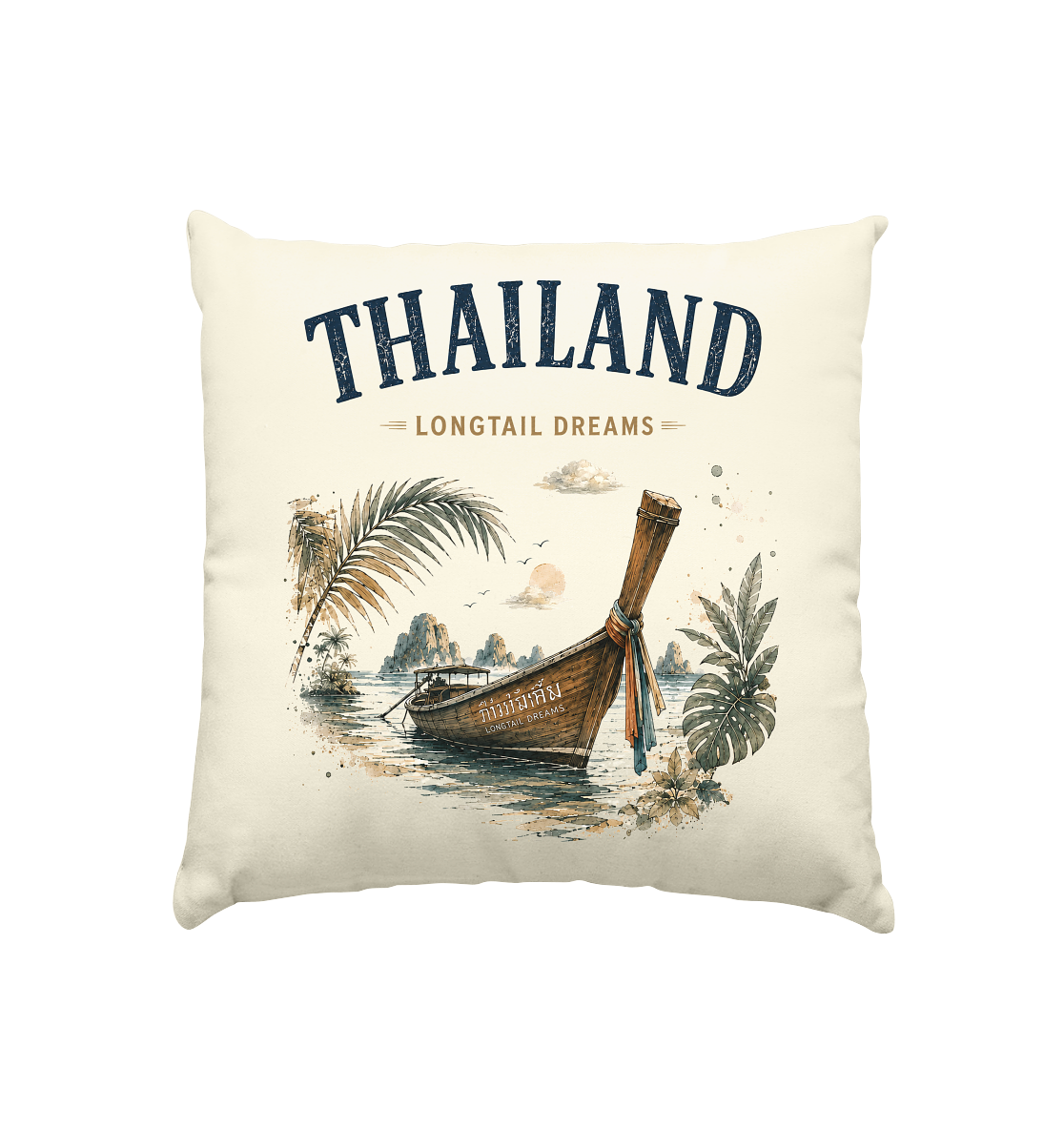 Thailand-Longtail-Dreams-Light-Edition - Kissen natur 40x40cm