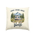 Escape • Explore • Repeat – Vanlife - Kissen natur 40x40cm