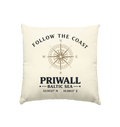 Follow the Coast – Priwall Kompass - Kissen natur 40x40cm