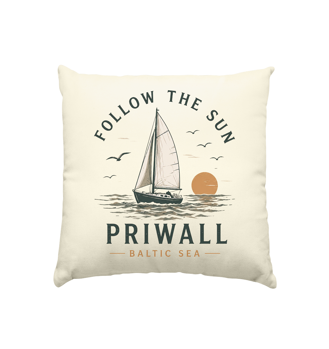 Follow the Sun Kissen – Ostsee Priwall – Baltic Coast Vibes 40x40