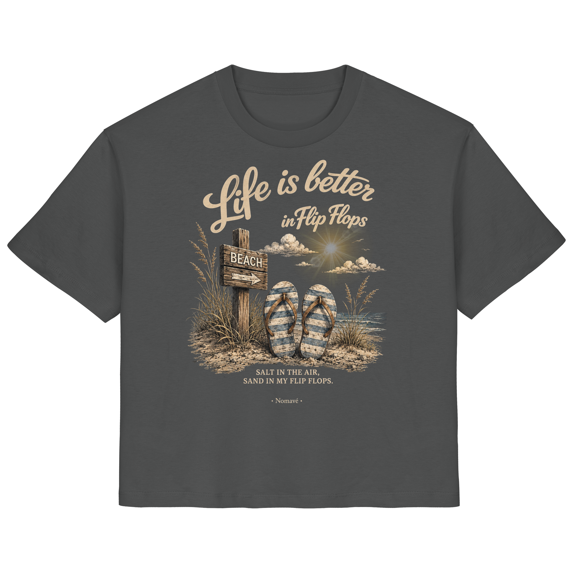 Life-is-better-in-Flip-Flops-Dark-Edition - Ladies Organic Shirt