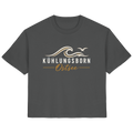 Shirtigo-Originalmockup: Damen Bio-T-Shirt Kühlungsborn Baltic Waves, Dark Edition, Anthracite, Vorderansicht mit Motiv.