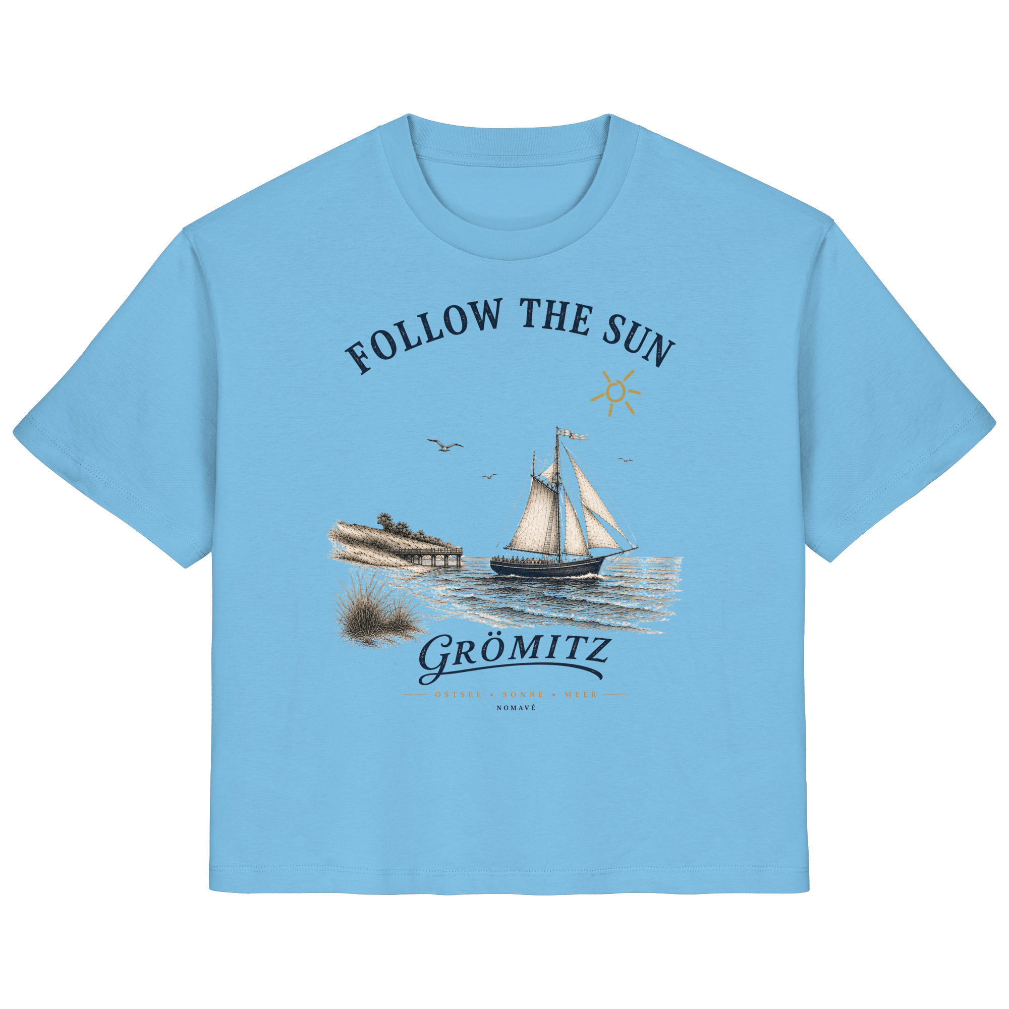 Grömitz - Follow the Sun - Damen Bio Ostsee Shirt