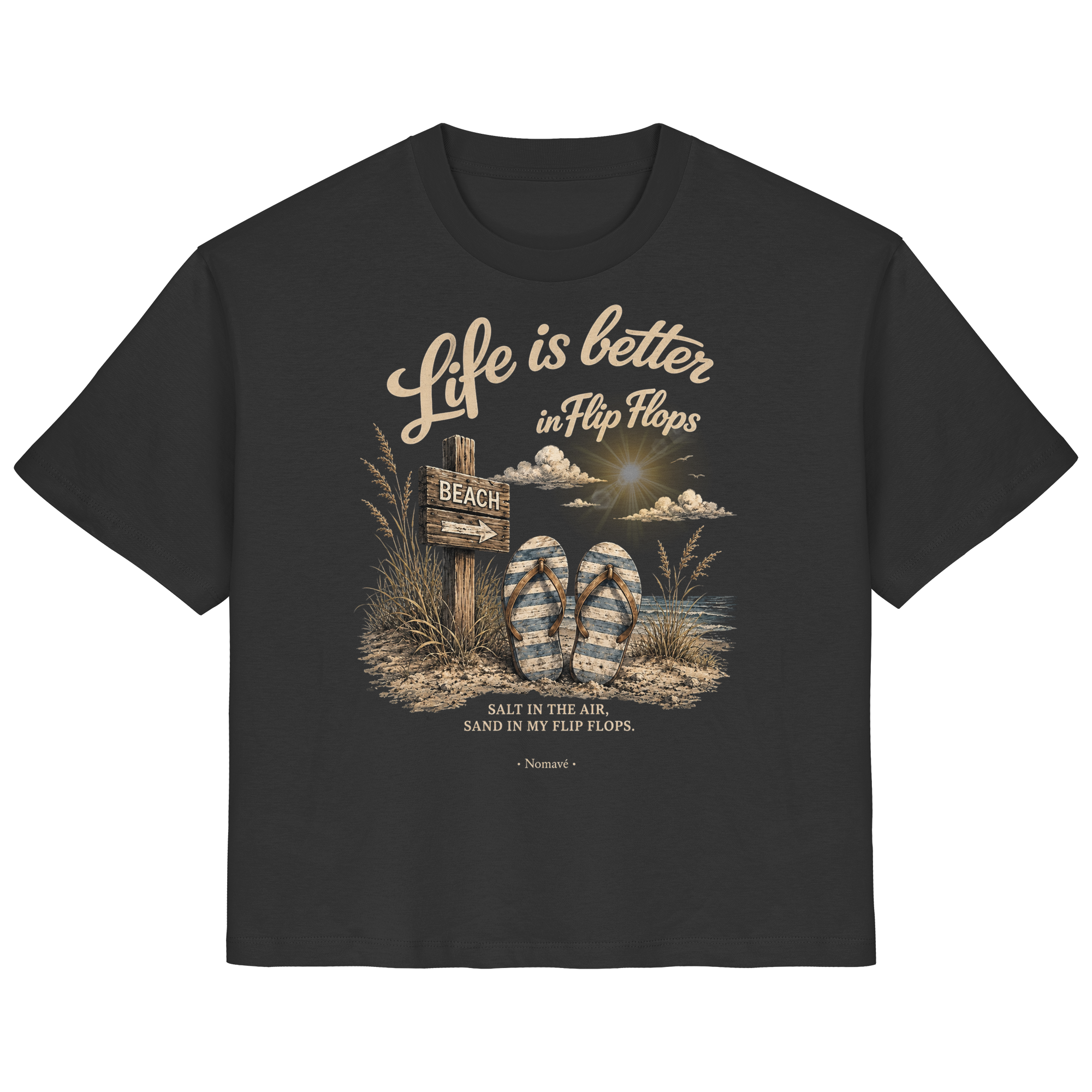 Life-is-better-in-Flip-Flops-Dark-Edition - Ladies Organic Shirt