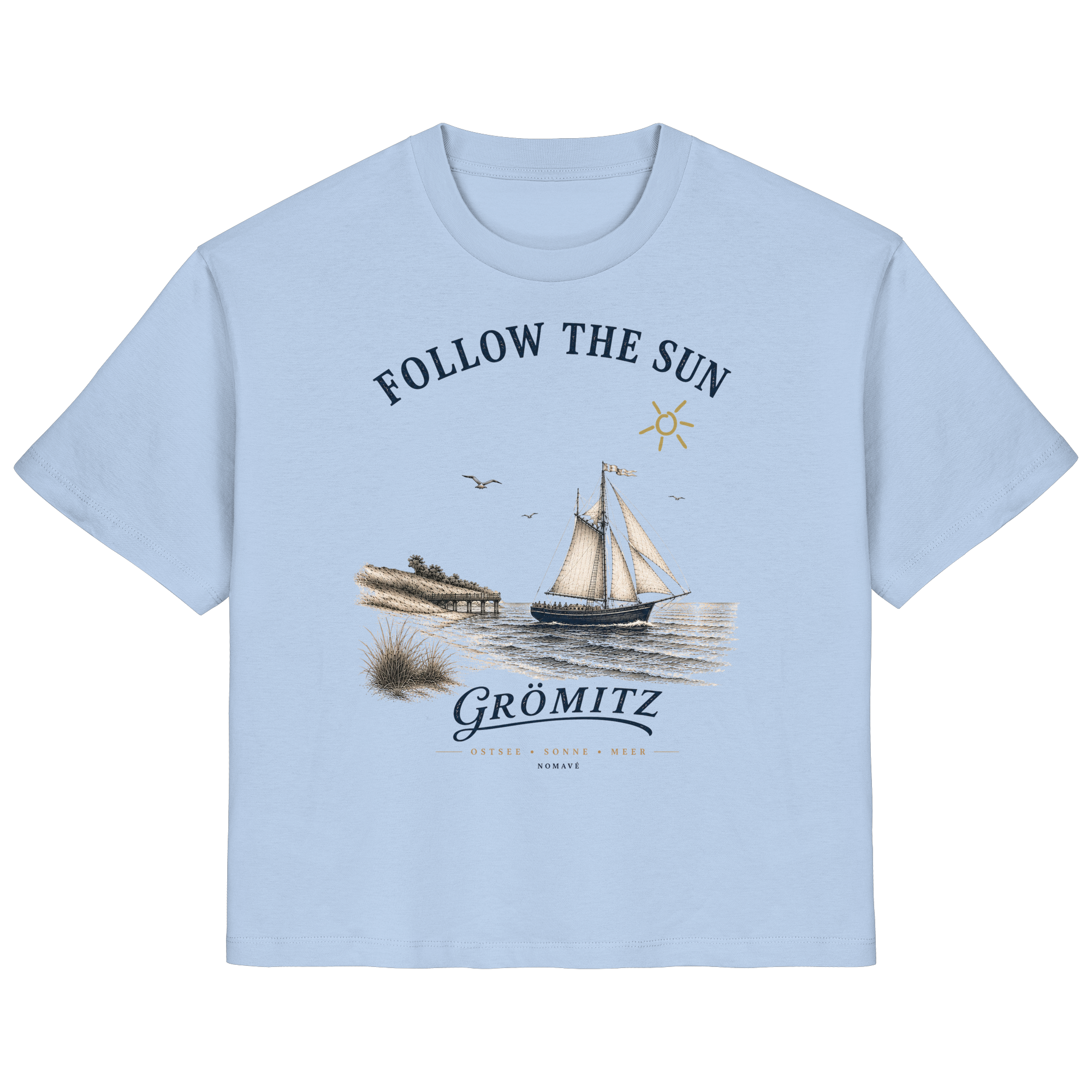 Grömitz - Follow the Sun - Damen Bio Ostsee Shirt
