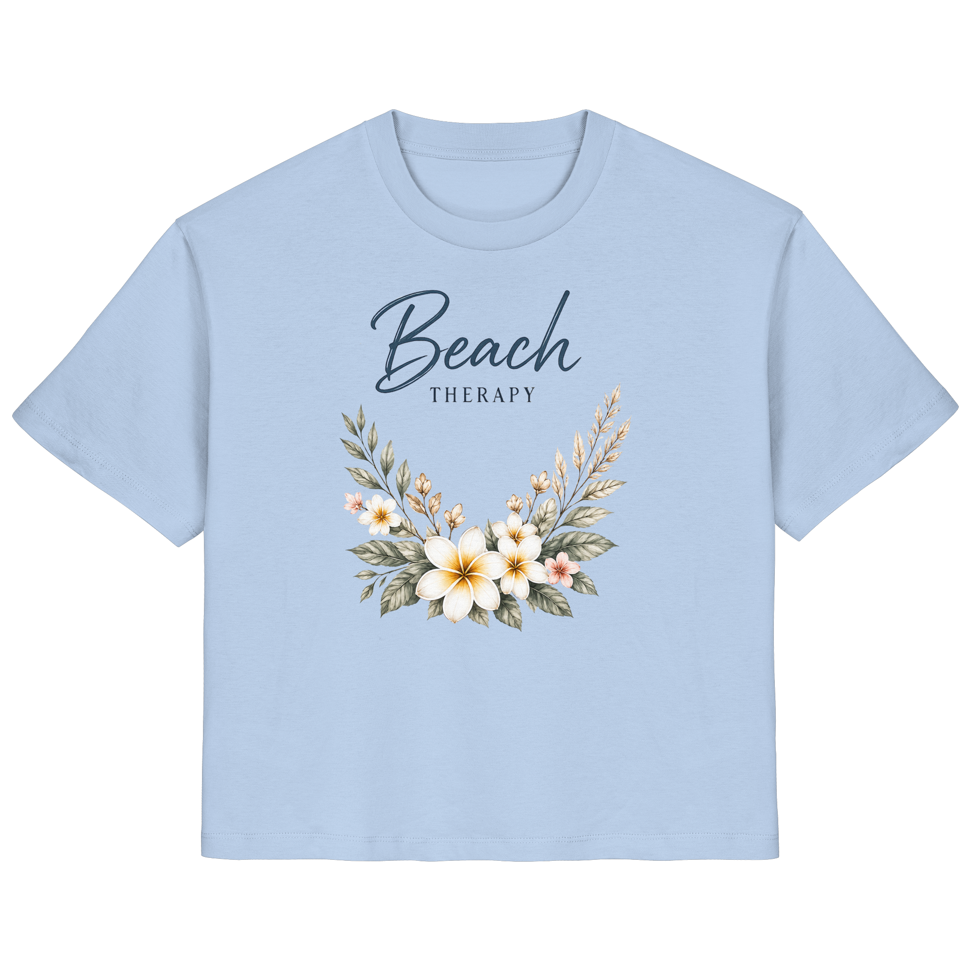 Beach Therapy | Florales Strandmotiv | Sommer | Urlaub | Meer | Blumen | - Ladies Organic Shirt