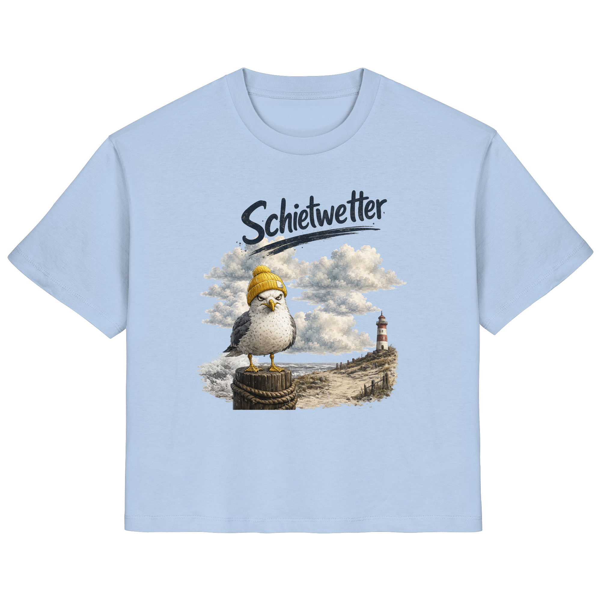 Möwe - Schietwetter - Ostsee - Leuchtturm - Maritimes Küsten Motiv - Für Ostsee und Nordsee - Fans - Ladies Organic Shirt