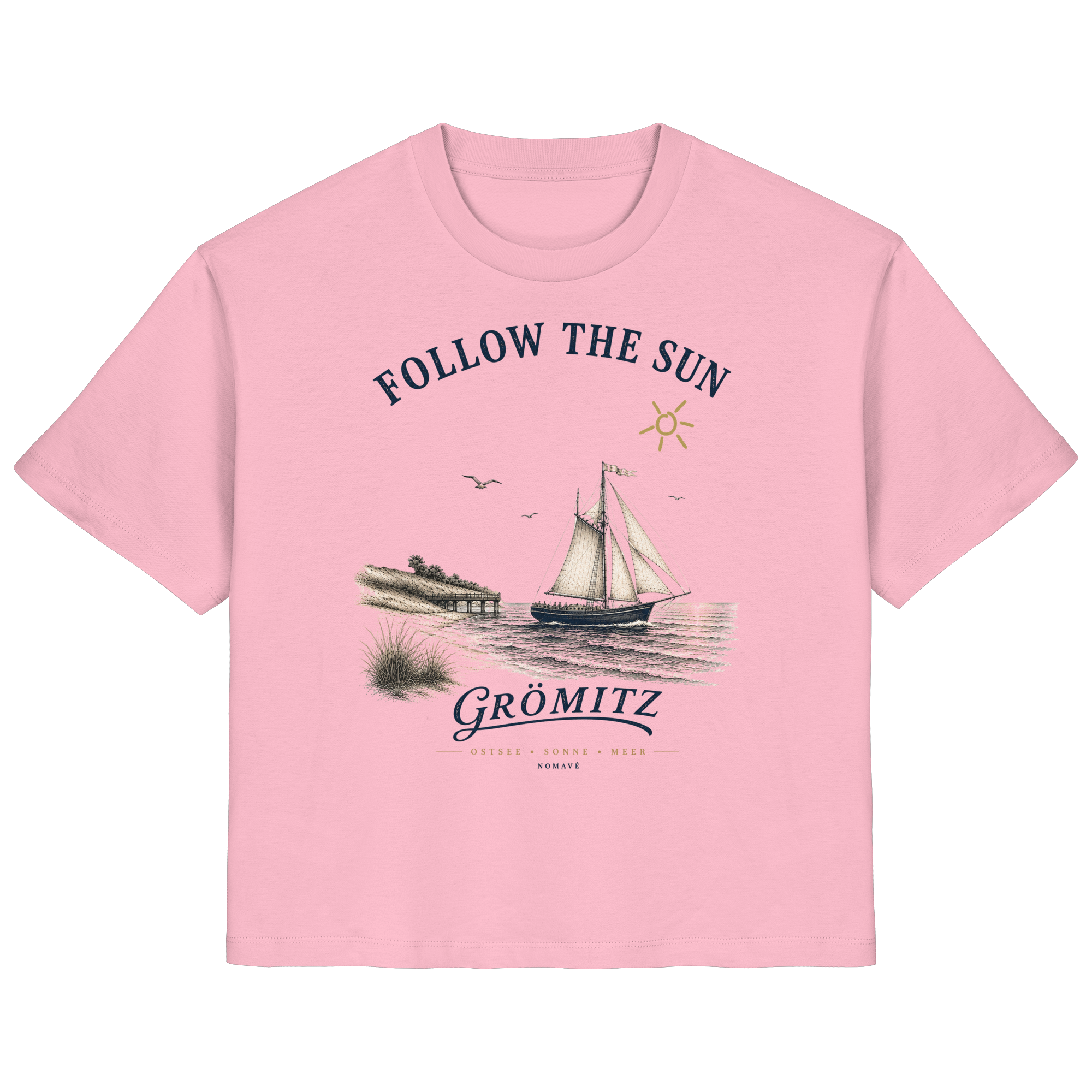 Grömitz - Follow the Sun - Damen Bio Ostsee Shirt