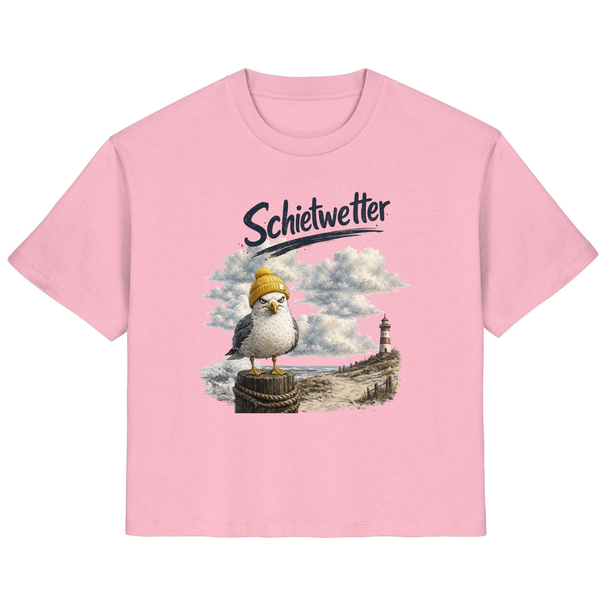 Möwe - Schietwetter - Ostsee - Leuchtturm - Maritimes Küsten Motiv - Für Ostsee und Nordsee - Fans - Ladies Organic Shirt