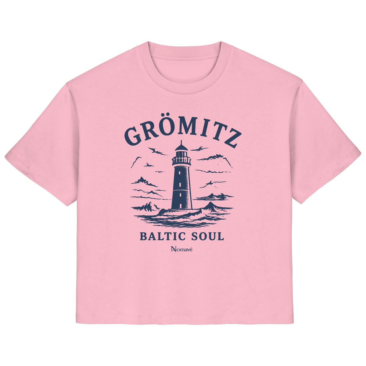 Grömitz Baltic Soul - Ostsee Damen Bio Baumwolle Leuchtturm Shirt