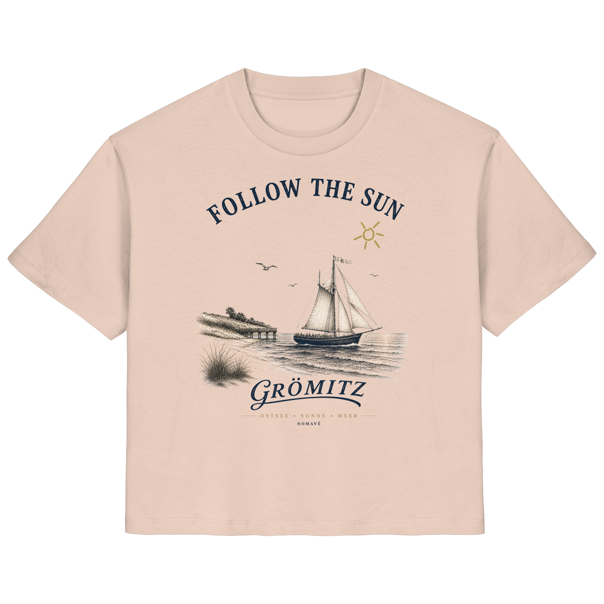 Grömitz - Follow the Sun - Damen Bio Ostsee Shirt