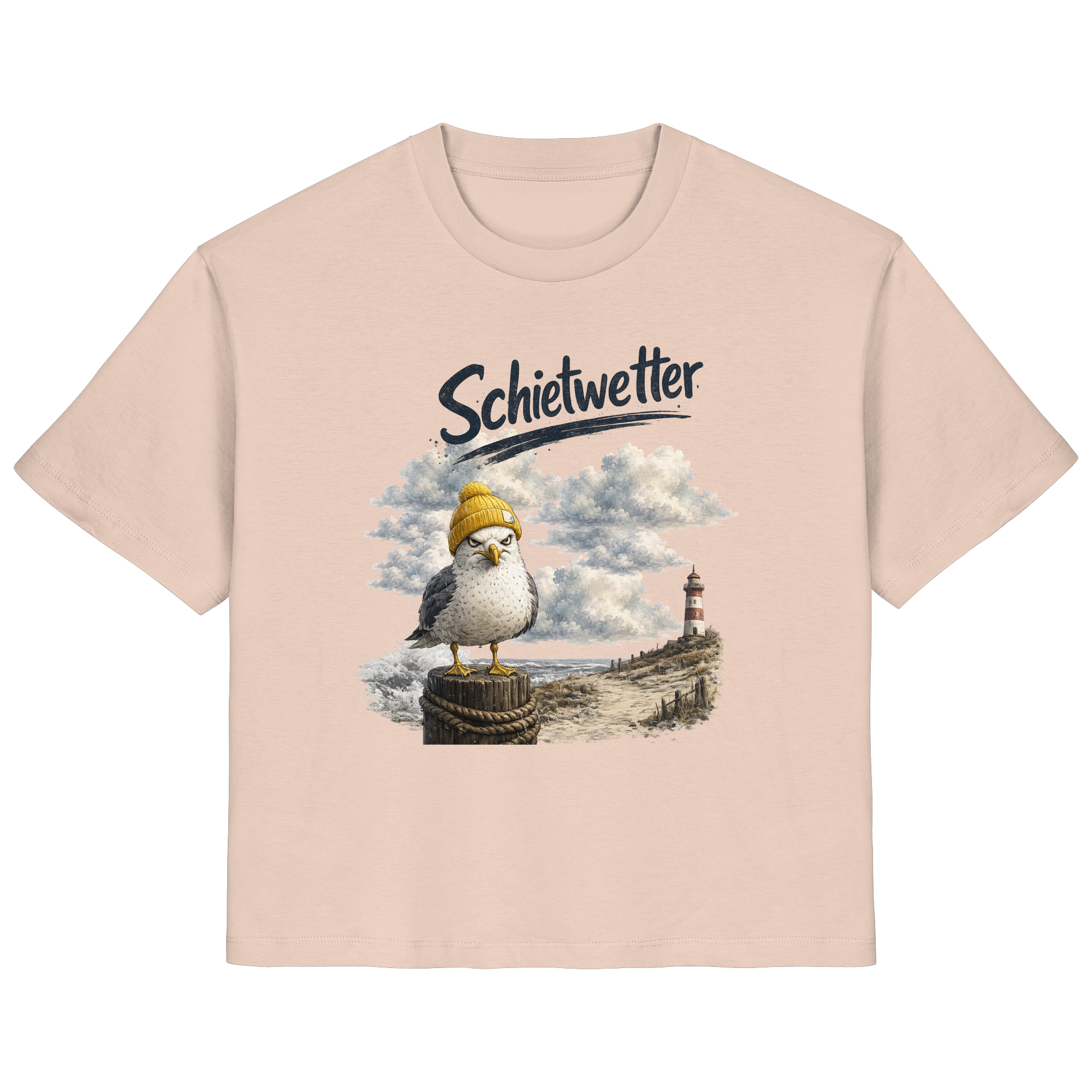 Möwe - Schietwetter - Ostsee - Leuchtturm - Maritimes Küsten Motiv - Für Ostsee und Nordsee - Fans - Ladies Organic Shirt