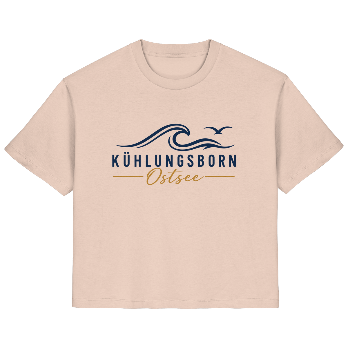 Kühlungsborn Baltic Waves Damen Bio-T-Shirt Light Edition in Fraiche Peche – originales Shirtigo-Frontmockup
