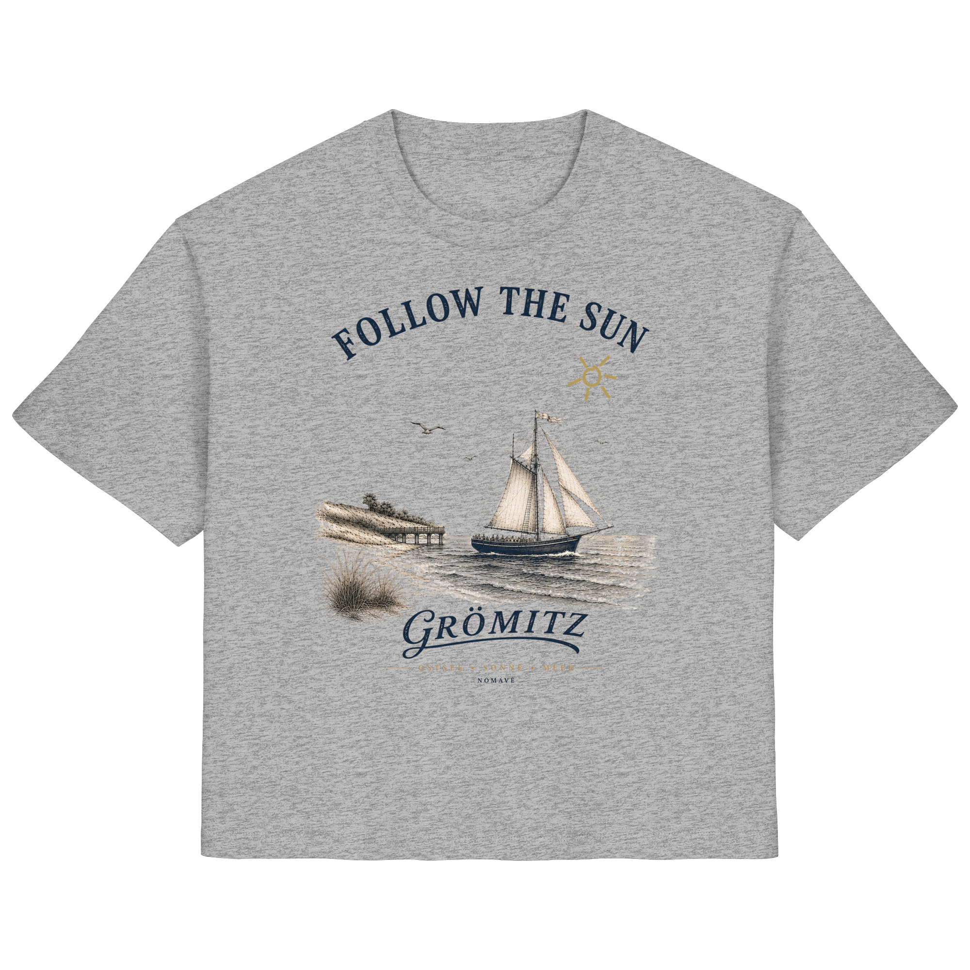 Grömitz - Follow the Sun - Damen Bio Ostsee Shirt