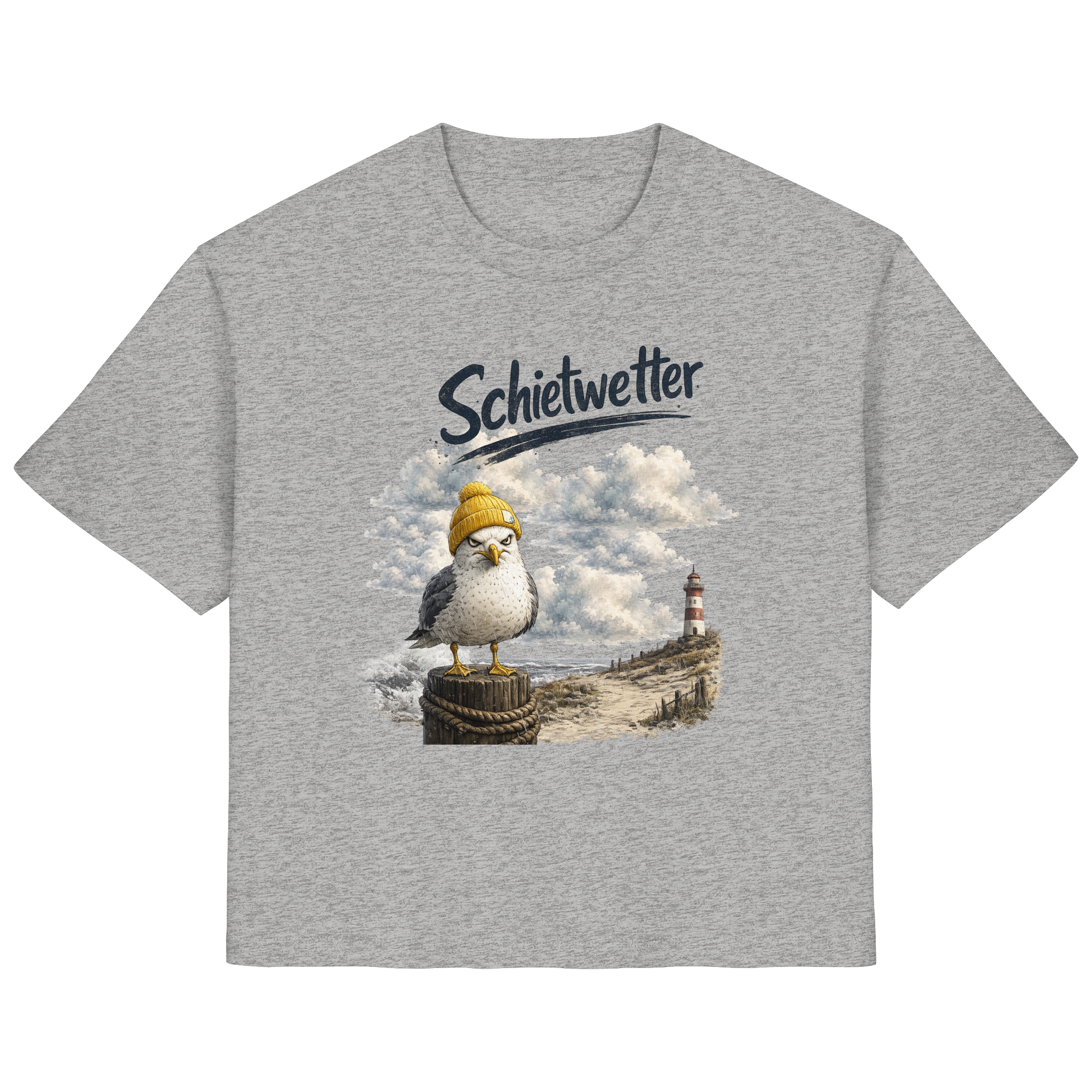 Möwe - Schietwetter - Ostsee - Leuchtturm - Maritimes Küsten Motiv - Für Ostsee und Nordsee - Fans - Ladies Organic Shirt