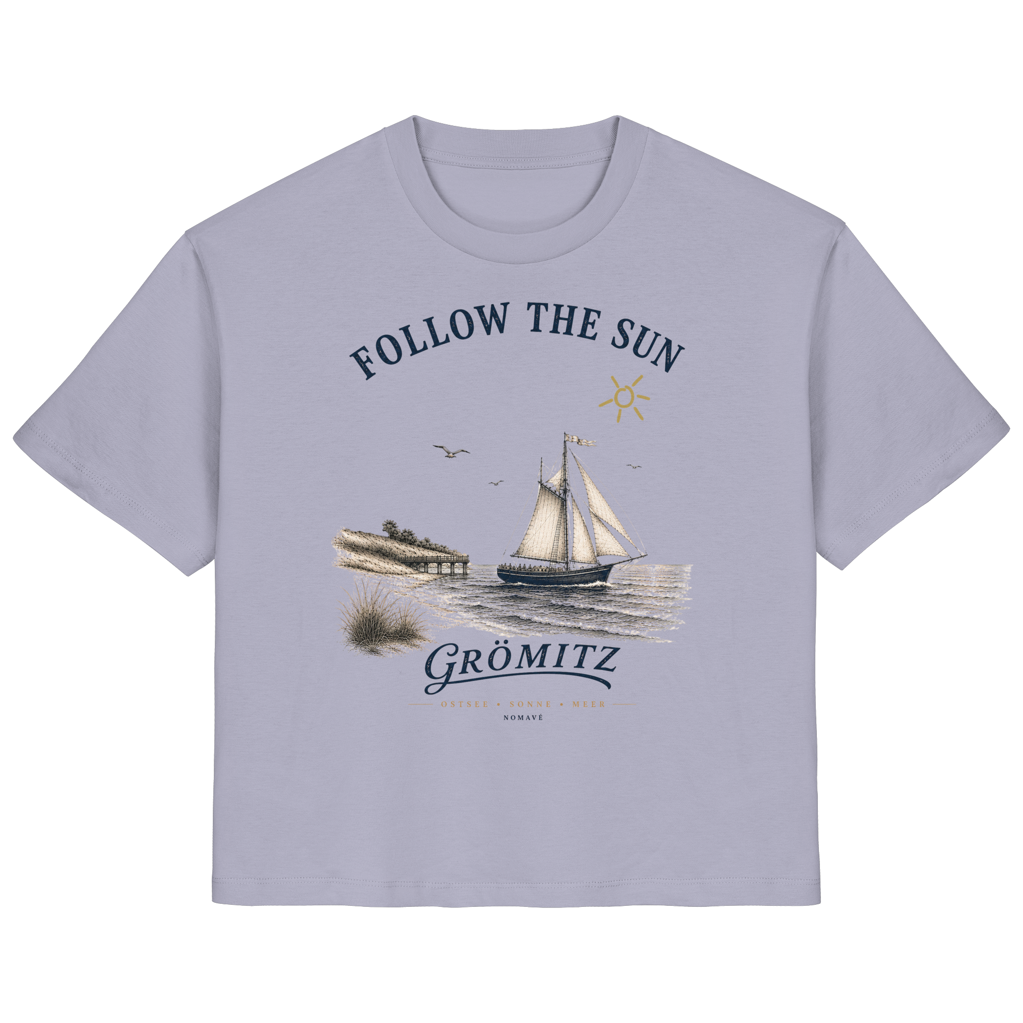 Grömitz - Follow the Sun - Damen Bio Ostsee Shirt