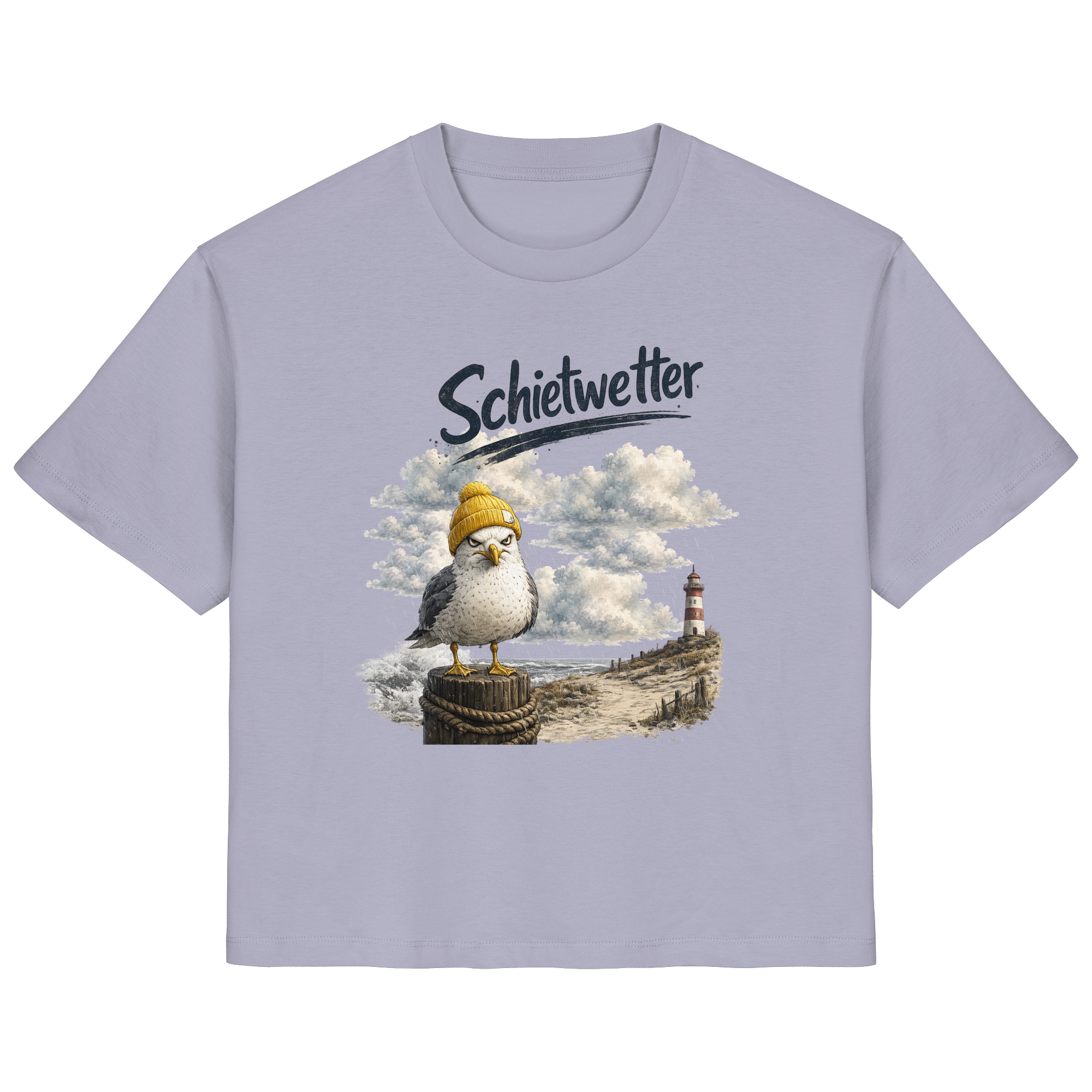 Möwe - Schietwetter - Ostsee - Leuchtturm - Maritimes Küsten Motiv - Für Ostsee und Nordsee - Fans - Ladies Organic Shirt
