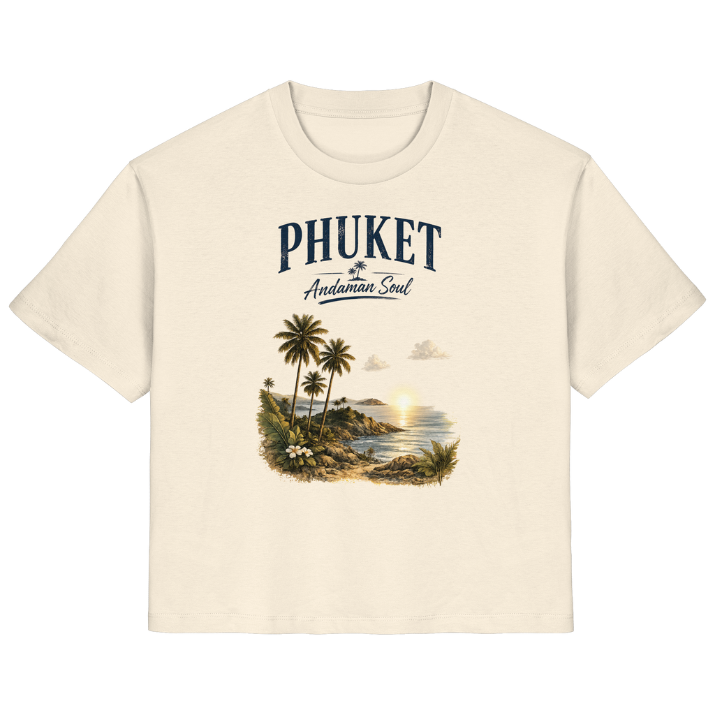 Freigestelltes naturfarbenes Phuket Andaman Soul Damen Bio-T-Shirt