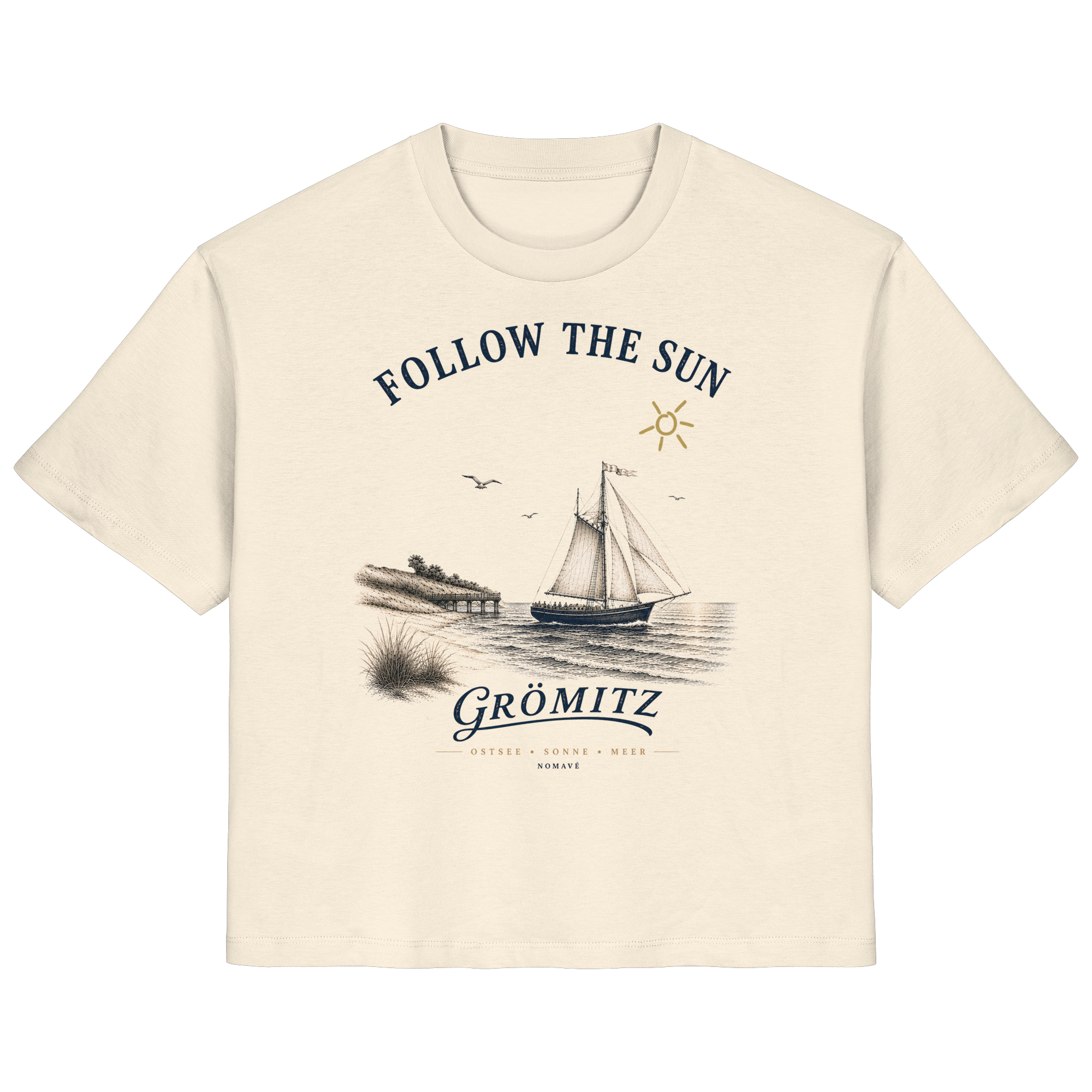 Grömitz - Follow the Sun - Damen Bio Ostsee Shirt