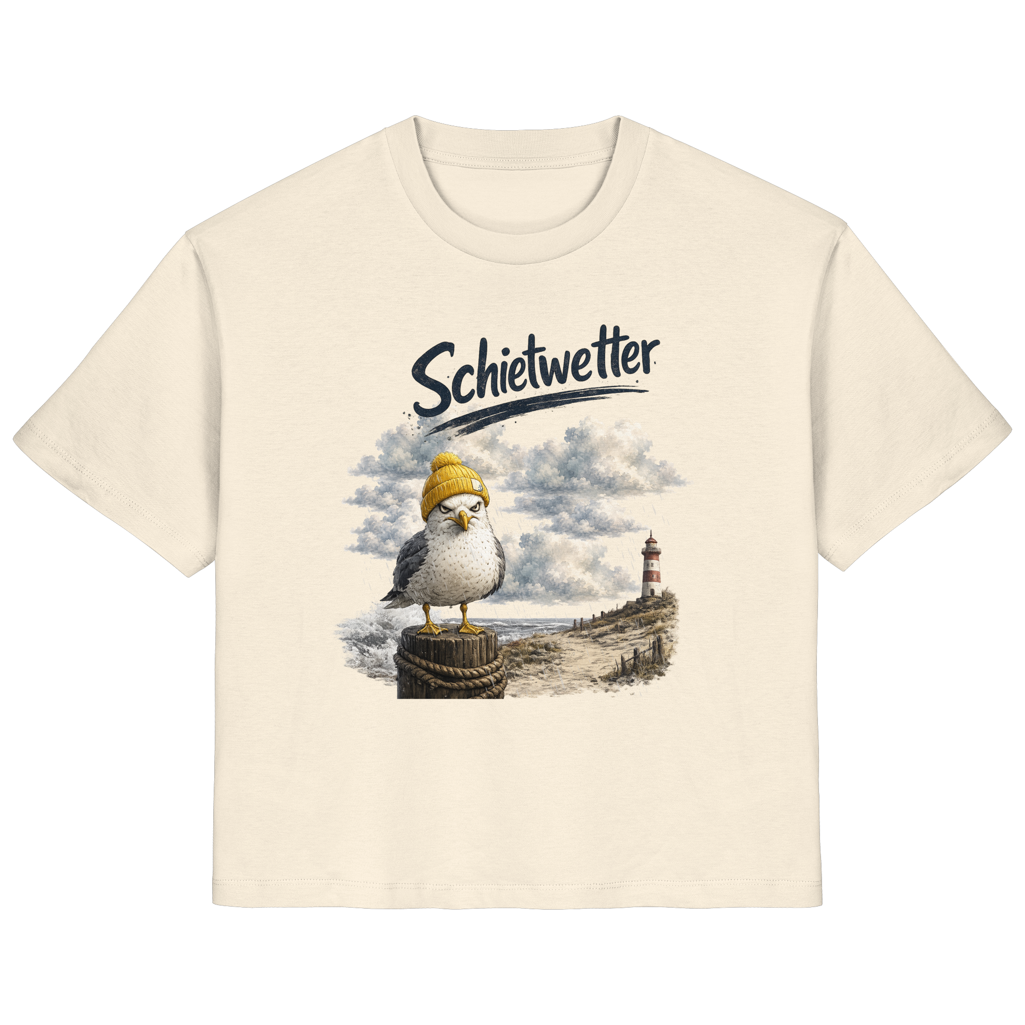 Möwe - Schietwetter - Ostsee - Leuchtturm - Maritimes Küsten Motiv - Für Ostsee und Nordsee - Fans - Ladies Organic Shirt