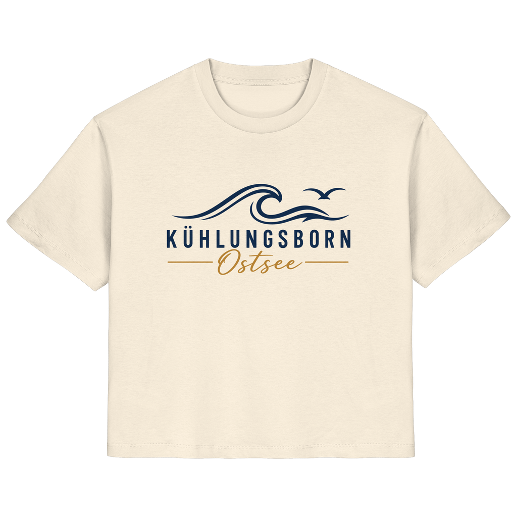 Kühlungsborn Baltic Waves Damen Bio-T-Shirt Light Edition in Natural Raw – originales Shirtigo-Frontmockup