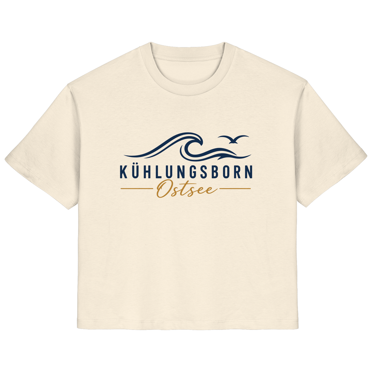 Kühlungsborn Baltic Waves Damen Bio-T-Shirt Light Edition in Natural Raw – originales Shirtigo-Frontmockup