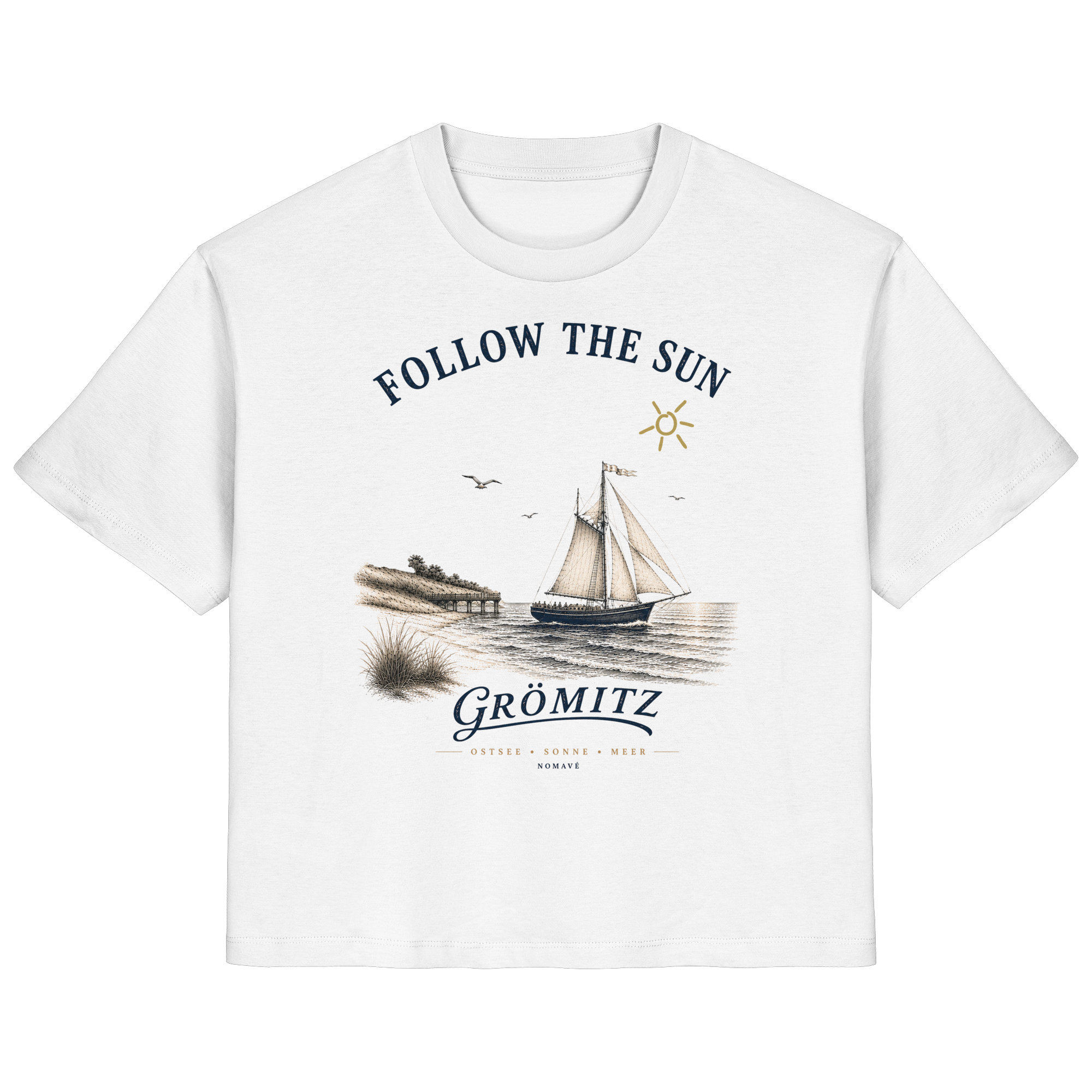 Grömitz - Follow the Sun - Damen Bio Ostsee Shirt