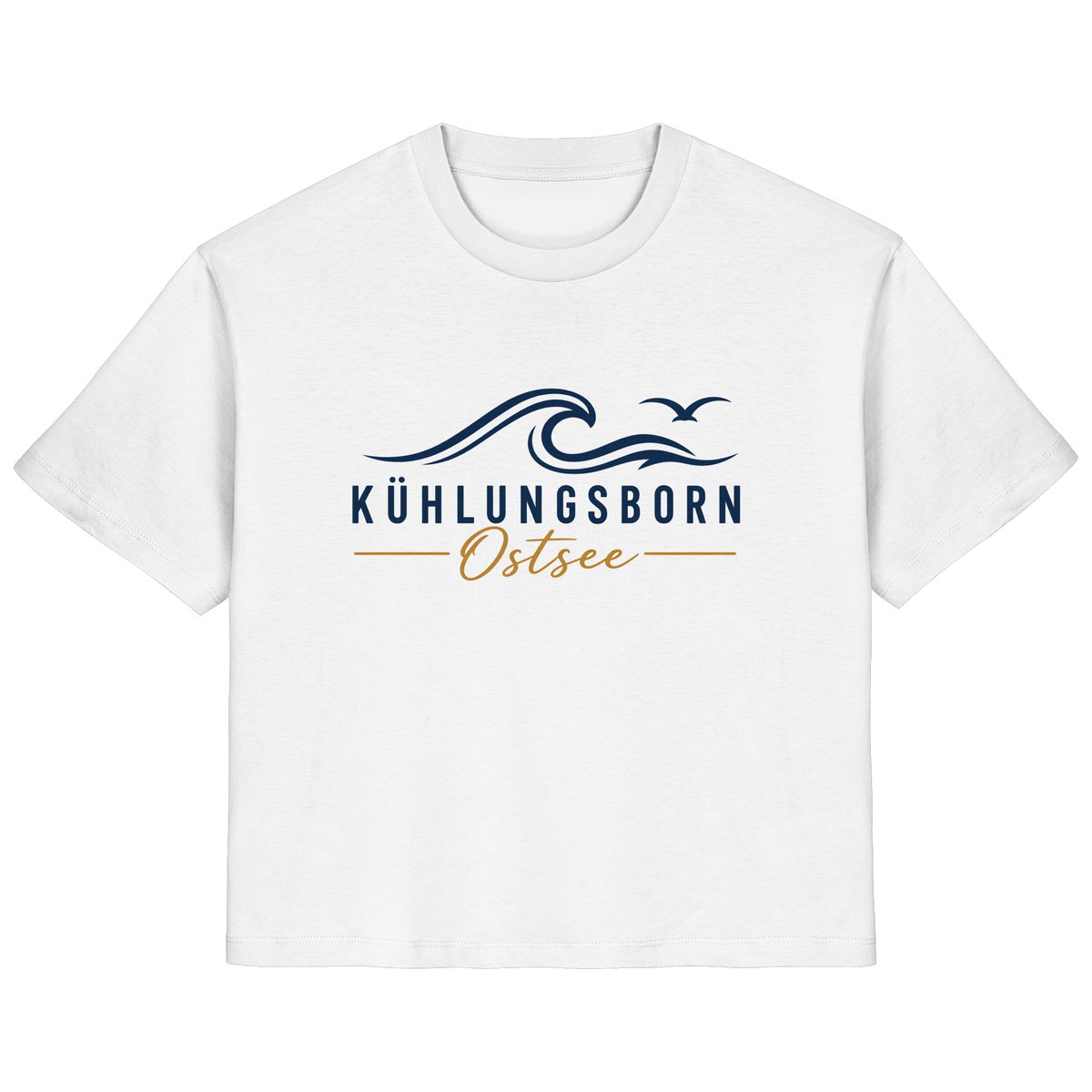 Kühlungsborn Baltic Waves Damen Bio-T-Shirt Light Edition in White – originales Shirtigo-Frontmockup