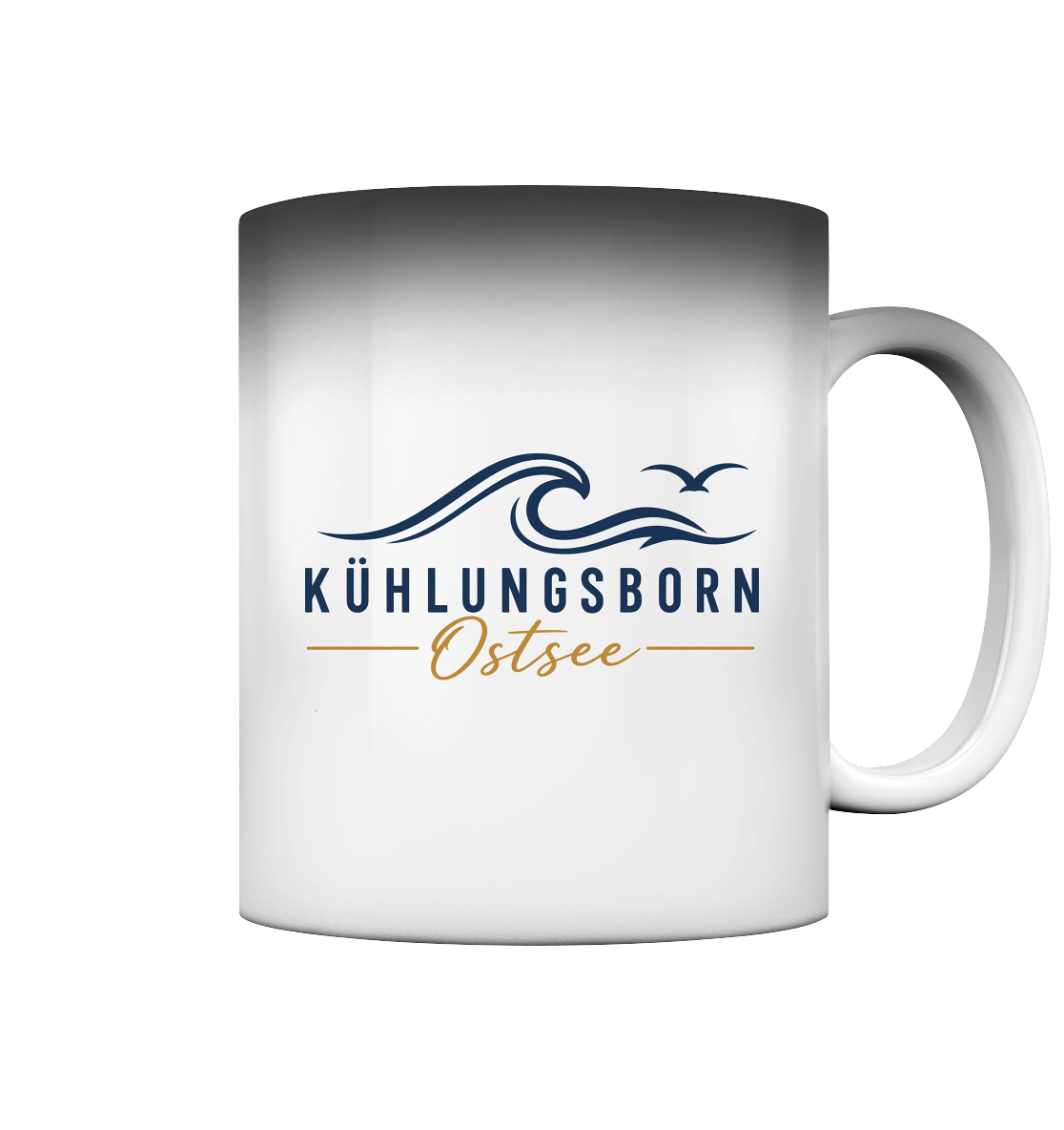 Kühlungsborn Baltic Waves Magic Mug 330 ml Light Edition in White glossy – originales Shirtigo-Produktmockup