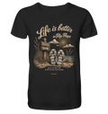Life-is-better-in-Flip-Flops-Dark-Edition - Mens Organic V-Neck Shirt