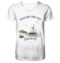 Grömitz - Follow the Sun - Mens Bio Ostsee V-Neck Shirt