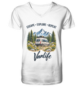 Escape • Explore • Repeat – Vanlife - Herren Bio V-Ausschnitt Shirt