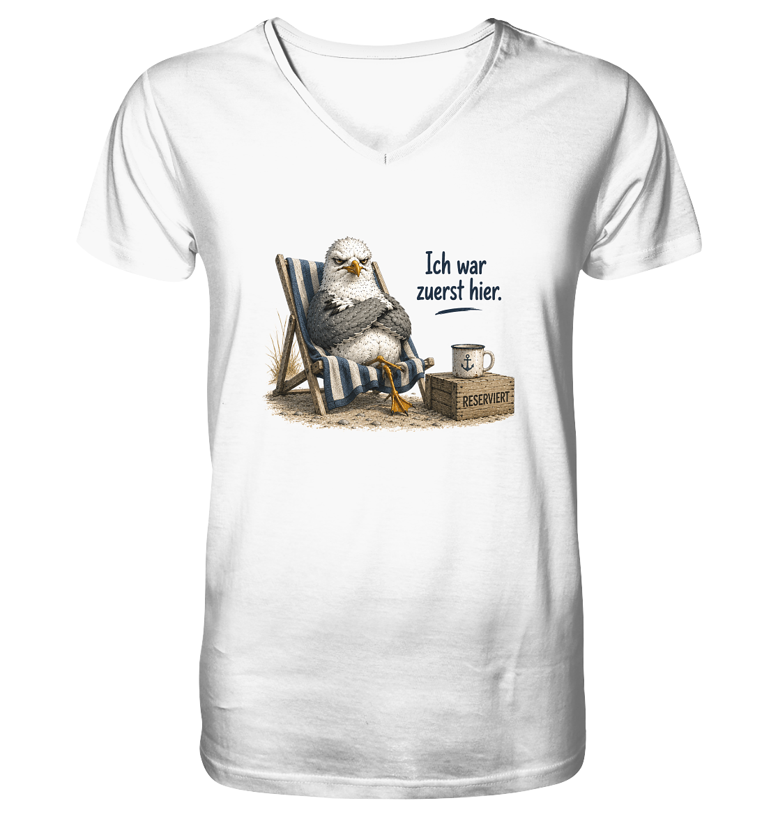 Ich war zuerst hier – Möwe mit Meinung |  - Mens Organic V-Neck Shirt